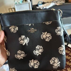 Coach Black and White Floral Crossbody Bag